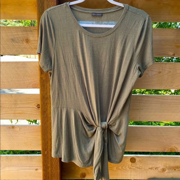 Pin-Striped Women’s Vince Camuto Front Tie Blouse - Picture 1 of 4